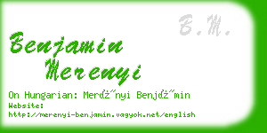 benjamin merenyi business card